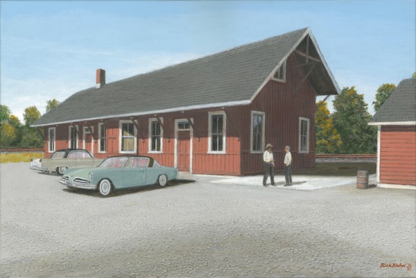 Station Scene - Newtown Scenes 16X24  by Rick Kuhn